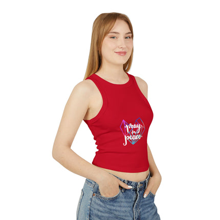 Damen Micro Rib Racer Tank Top mit Typografie-Motiven