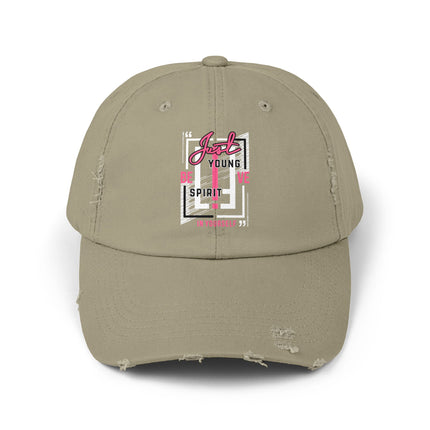 Unisex Distressed Cap mit Typografie-Motiven 
