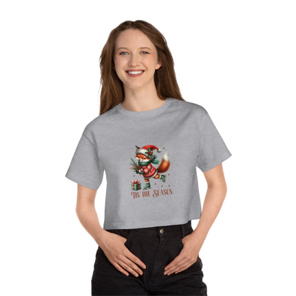 Champion Damen Heritage Cropper T-Shirt mit Weihnachtsmotiv