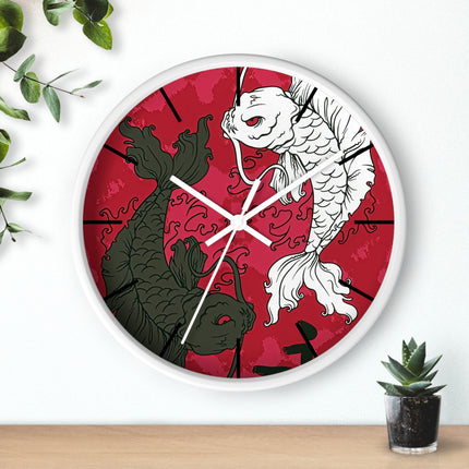 Attraktive Wanduhr mit Koi-Fisch-Design 
