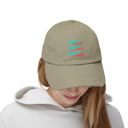 Unisex Distressed Cap mit Typografie-Motiven 