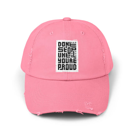 Unisex Distressed Cap mit Typografie-Motiven 