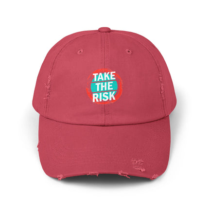 Unisex Distressed Cap mit Typografie-Motiven 