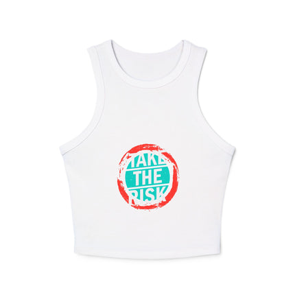 Damen Micro Rib Racer Tank Top mit Typografie-Motiven