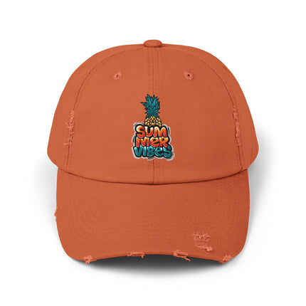 Unisex Distressed Cap mit Typografie-Motiven
