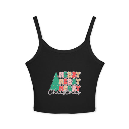 Weihnachtsmotiv Damen Spaghettiträger Tank Top 