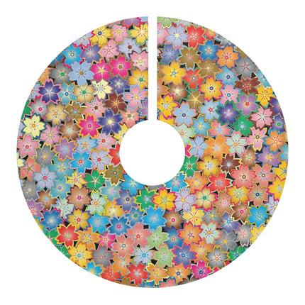 Cute Colourful Floral Pattern design themed Christmas Tree Skirts
