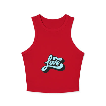 Damen Micro Rib Racer Tank Top mit Typografie-Motiven