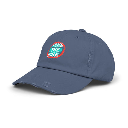 Unisex Distressed Cap mit Typografie-Motiven 