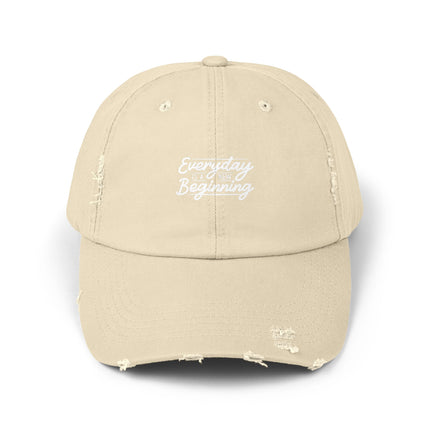 Unisex Distressed Cap mit Typografie-Motiven 