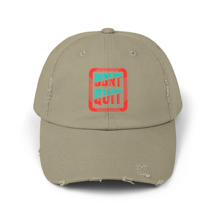 Unisex Distressed Cap mit Typografie-Motiven 