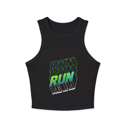 Damen Micro Rib Racer Tank Top mit Typografie-Motiven