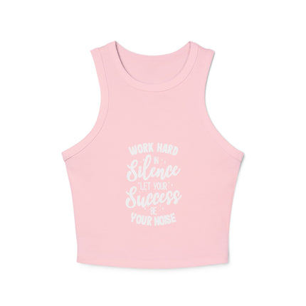 Damen Micro Rib Racer Tank Top mit Typografie-Motiven