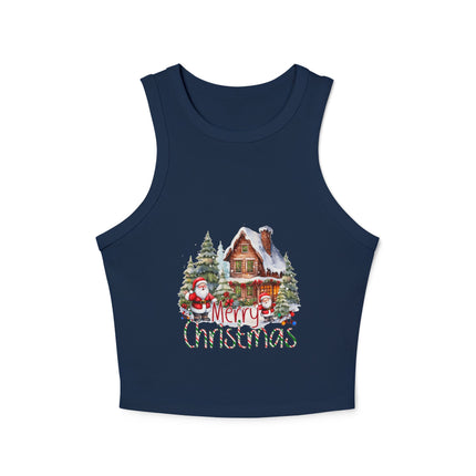 Christmas themed Women's Micro Rib Racer Tank Top