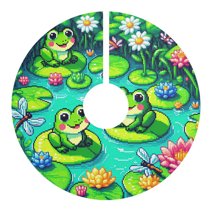 Cute 2 Frogs  design themed Christmas Tree Skirts