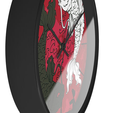 Attraktive Wanduhr mit Koi-Fisch-Design 