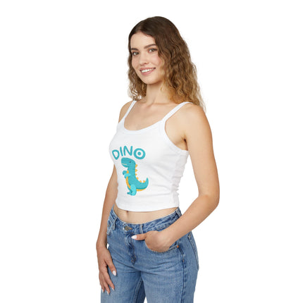 Blue Dino Graphic designed Women's Spaghetti Strap Tank Top