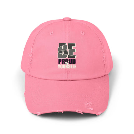 Unisex Distressed Cap mit Typografie-Motiven 