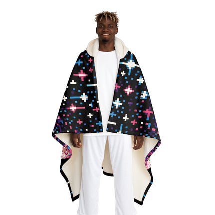 Katze sitzt auf dem Dach Design Themen Kapuze Sherpa Fleece Decke 