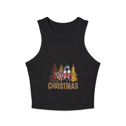Christmas themed Women's Micro Rib Racer Tank Top