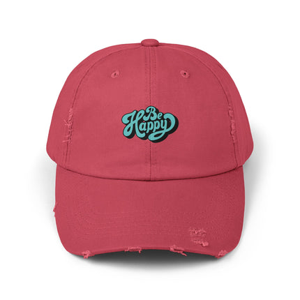 Unisex Distressed Cap mit Typografie-Motiven 