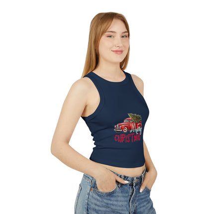 Weihnachtliches Damen Micro Rib Racer Tank Top