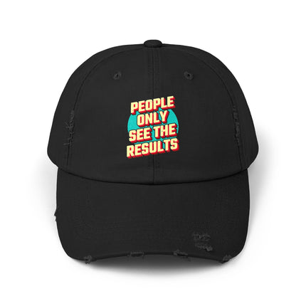 Unisex Distressed Cap mit Typografie-Motiven 