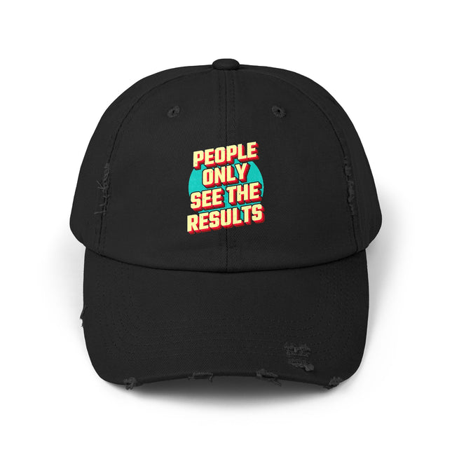 Unisex Distressed Cap mit Typografie-Motiven 