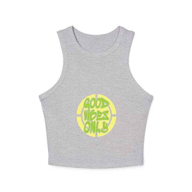 Damen Micro Rib Racer Tank Top mit Typografie-Motiven