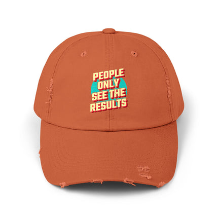 Unisex Distressed Cap mit Typografie-Motiven 