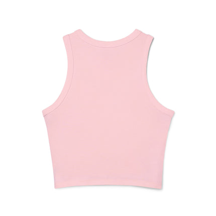 Damen Micro Rib Racer Tank Top mit Typografie-Motiven