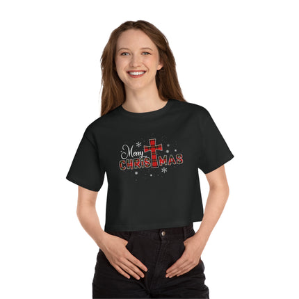 Champion Damen Heritage Cropper T-Shirt mit Weihnachtsmotiv