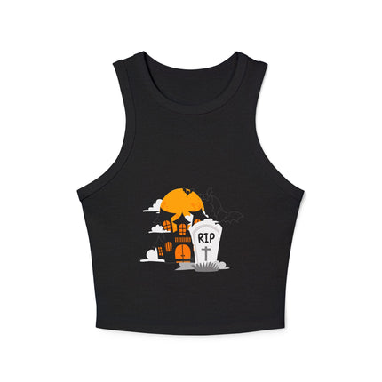 Halloween-Themen Damen Micro Rib Racer Tank Top