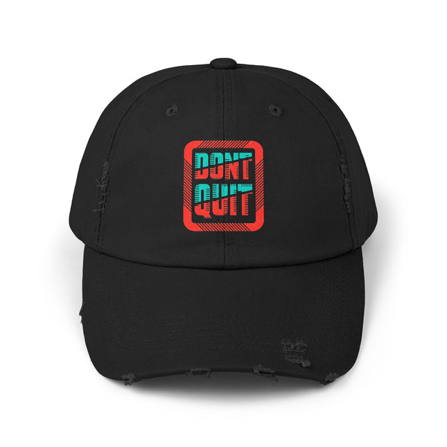 Unisex Distressed Cap mit Typografie-Motiven 