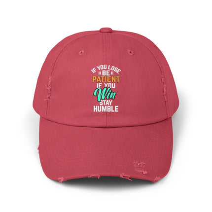 Unisex Distressed Cap mit Typografie-Motiven 