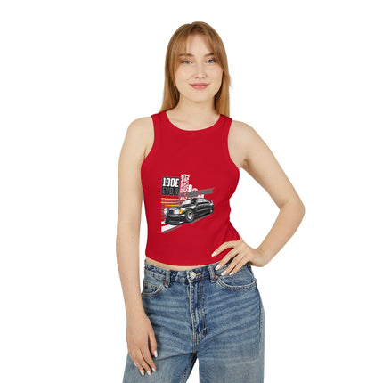 Damen Micro Rib Racer Tank Top mit Auto-Enthusiasten-Motiv