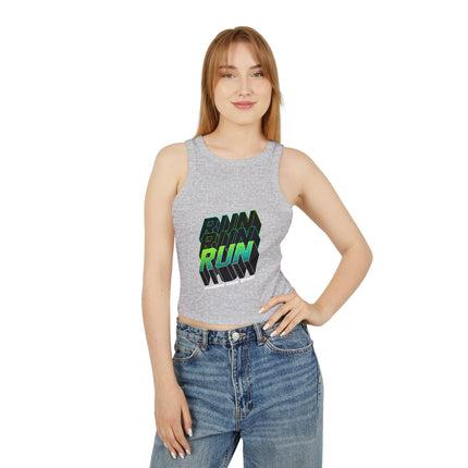Damen Micro Rib Racer Tank Top mit Typografie-Motiven