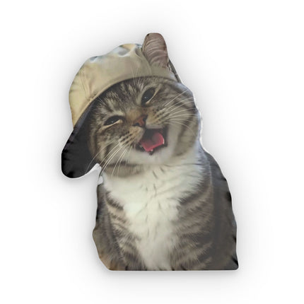 Funny Cat Photo Custom Shaped Pillow – Personalized Pet Face Throw Pillow