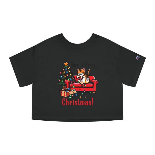 Champion Damen Heritage Cropper T-Shirt mit Weihnachtsmotiv
