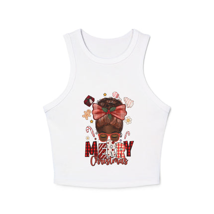 Christmas themed Women's Micro Rib Racer Tank Top