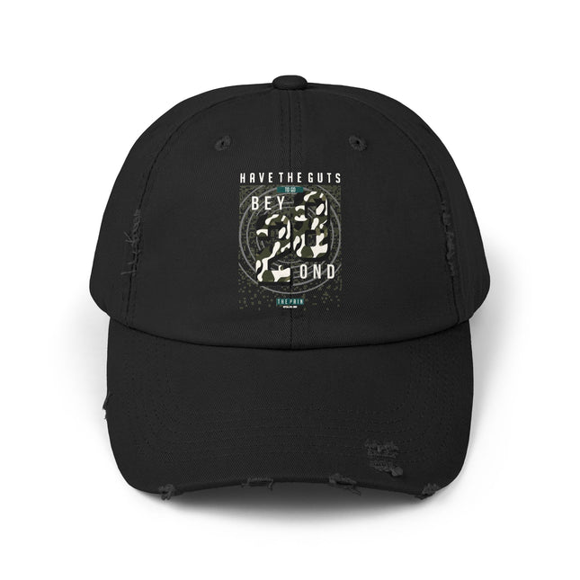 Unisex Distressed Cap mit Typografie-Motiven 