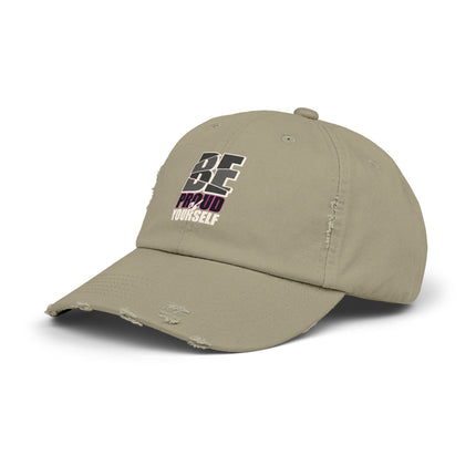 Unisex Distressed Cap mit Typografie-Motiven 