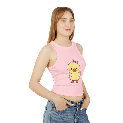 Cute Duckling Graphic designed Women's Micro Rib Racer Tank Top