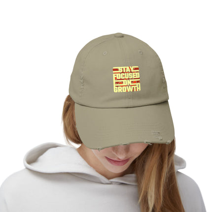 Unisex Distressed Cap mit Typografie-Motiven 
