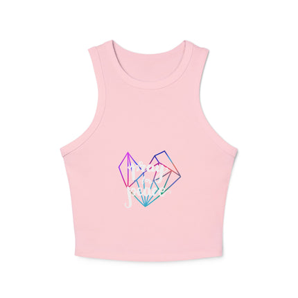Damen Micro Rib Racer Tank Top mit Typografie-Motiven