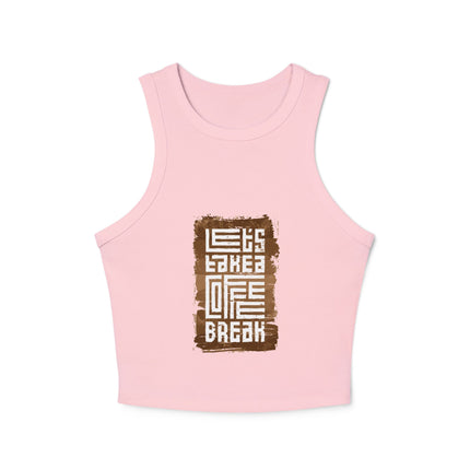 Damen Micro Rib Racer Tank Top mit Typografie-Motiven
