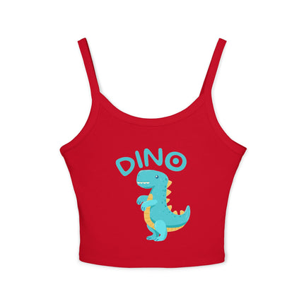 Blue Dino Graphic designed Women's Spaghetti Strap Tank Top