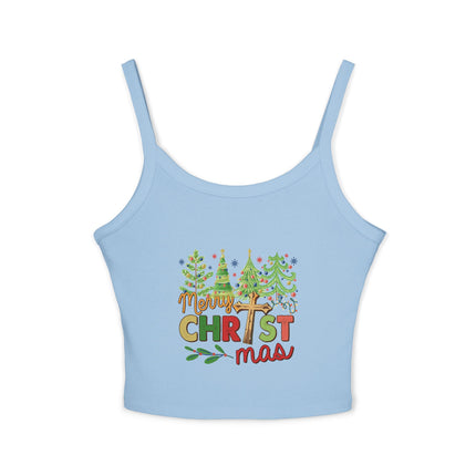 Weihnachtsmotiv Damen Spaghettiträger Tank Top 