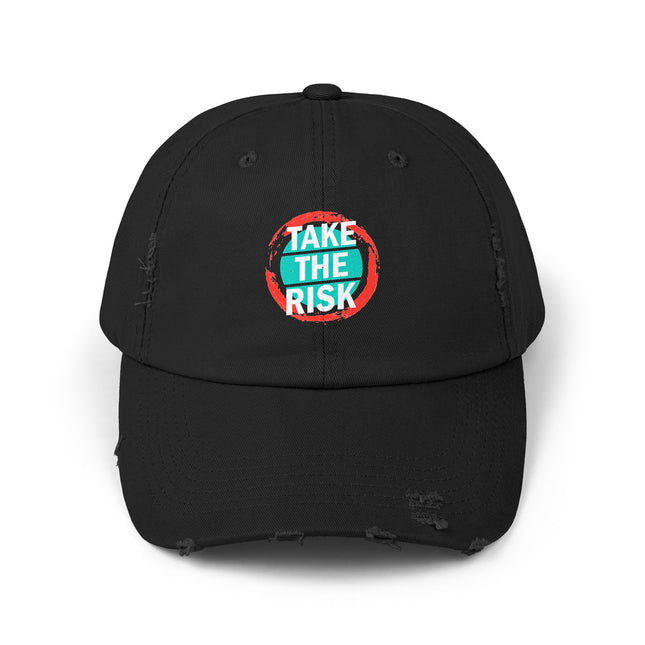 Unisex Distressed Cap mit Typografie-Motiven 