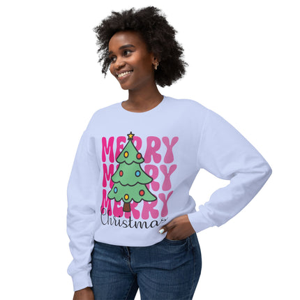 Christmas themed Unisex Lightweight Crewneck Sweatshirt